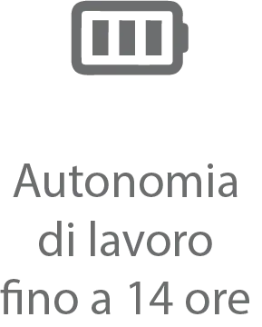 Autonomia di lavoro fino a 14 ore